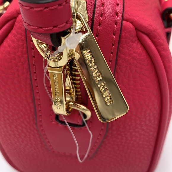 Michael Kors Travel Small Duffle Leather Crossbody Satchel Electric Pink NWT - Picture 12 of 15
